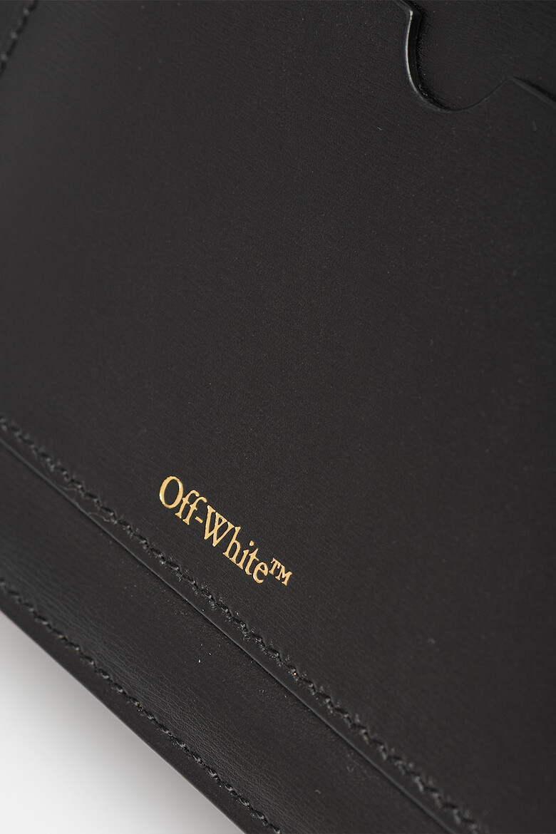 OFF-WHITE Кожена чанта Jitney с лого - Pepit.bg