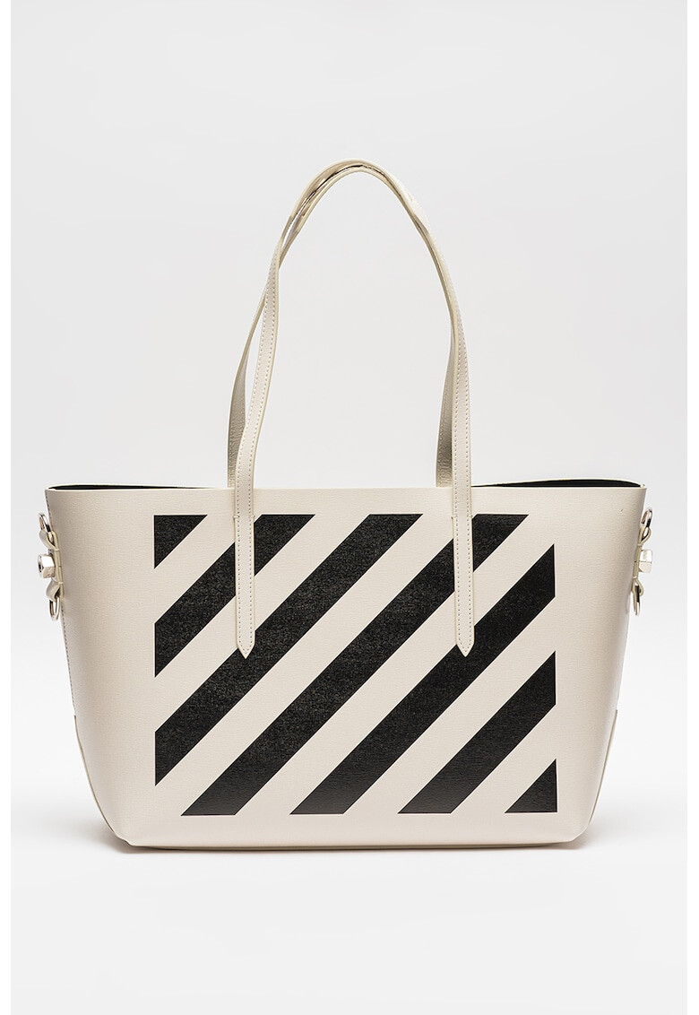 OFF-WHITE Кожена чанта с лого - Pepit.bg