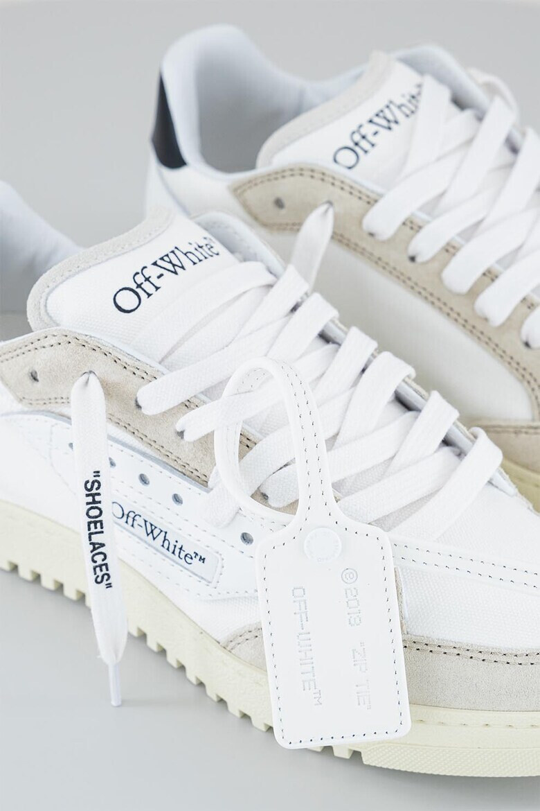 OFF-WHITE Кожени спортни обувки с велур и текстил - Pepit.bg