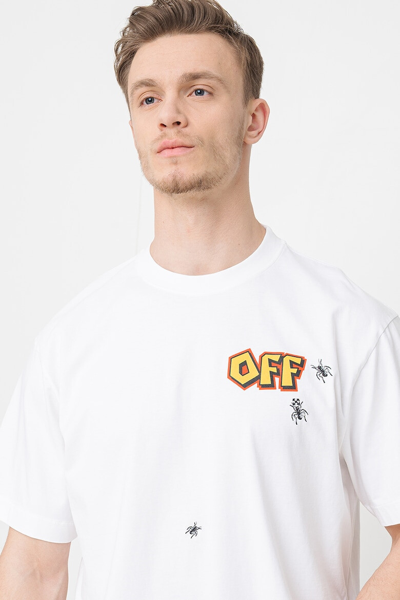 OFF-WHITE Памучна тениска с фигурален принт - Pepit.bg