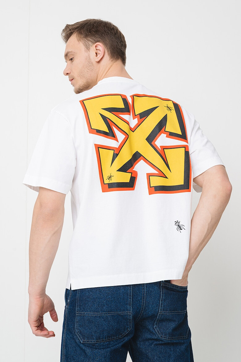 OFF-WHITE Памучна тениска с фигурален принт - Pepit.bg