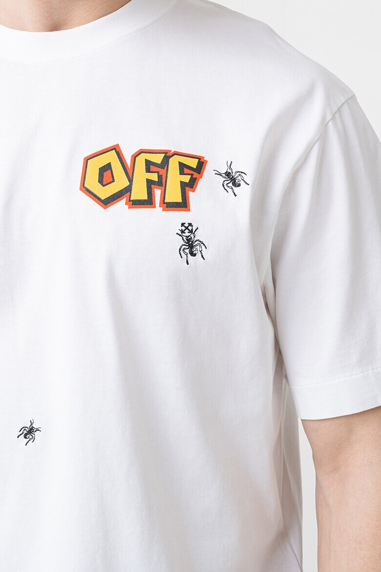 OFF-WHITE Памучна тениска с фигурален принт - Pepit.bg