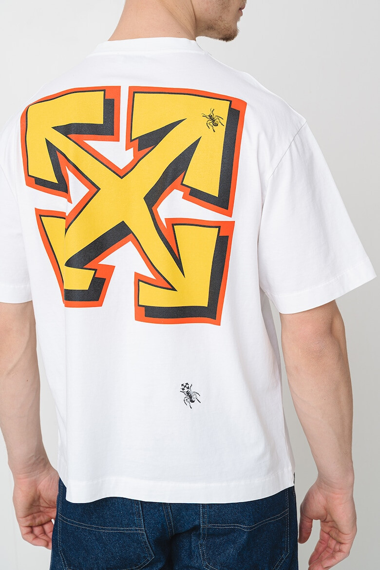 OFF-WHITE Памучна тениска с фигурален принт - Pepit.bg