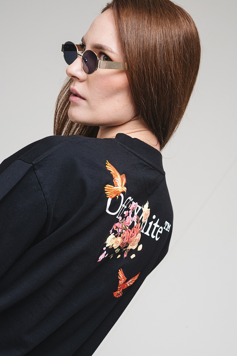 OFF-WHITE Памучна тениска с фигурален принт - Pepit.bg