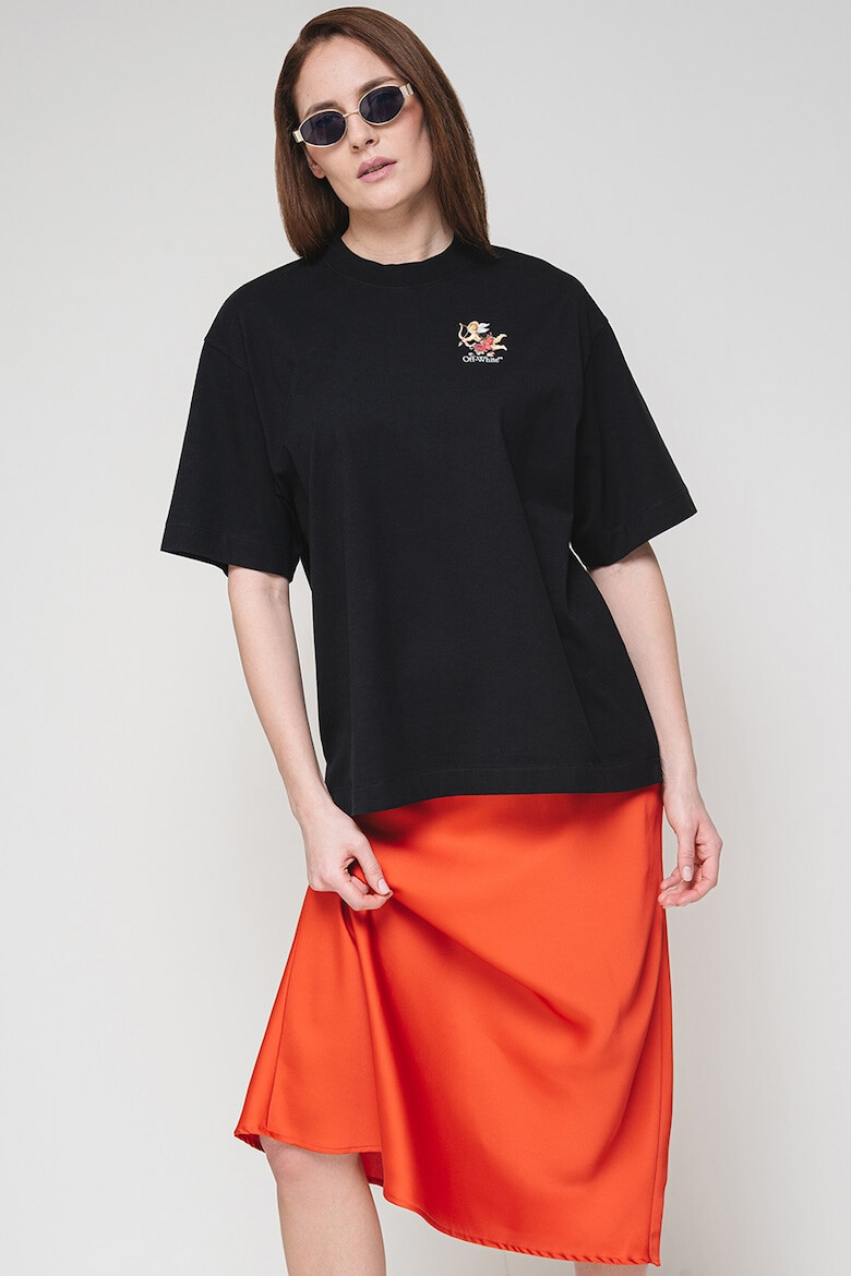 OFF-WHITE Памучна тениска с фигурален принт - Pepit.bg