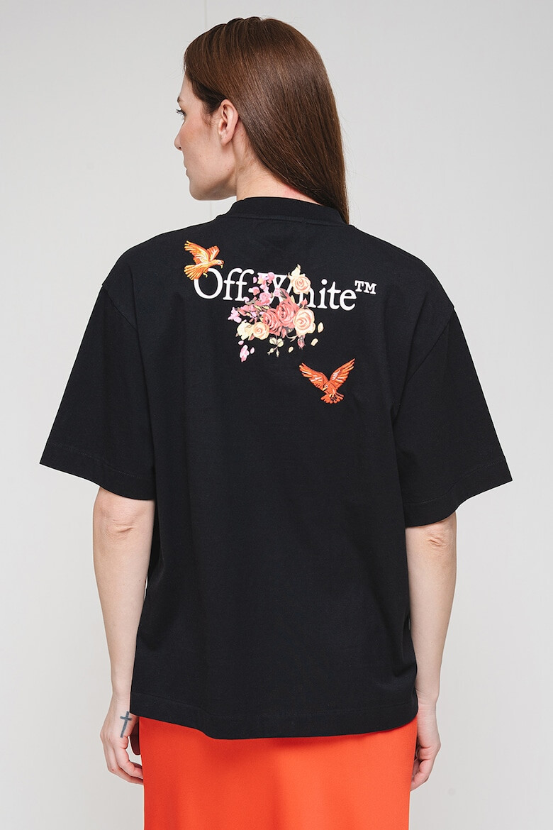 OFF-WHITE Памучна тениска с фигурален принт - Pepit.bg