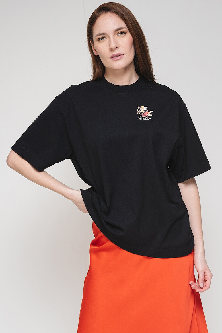 OFF-WHITE Памучна тениска с фигурален принт - Pepit.bg