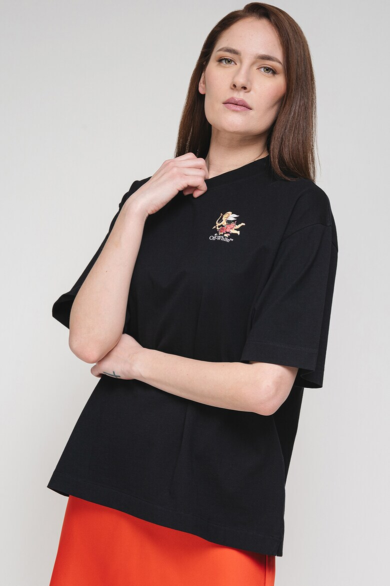 OFF-WHITE Памучна тениска с фигурален принт - Pepit.bg