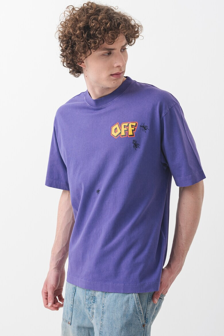 OFF-WHITE Памучна тениска с фигурален принт - Pepit.bg
