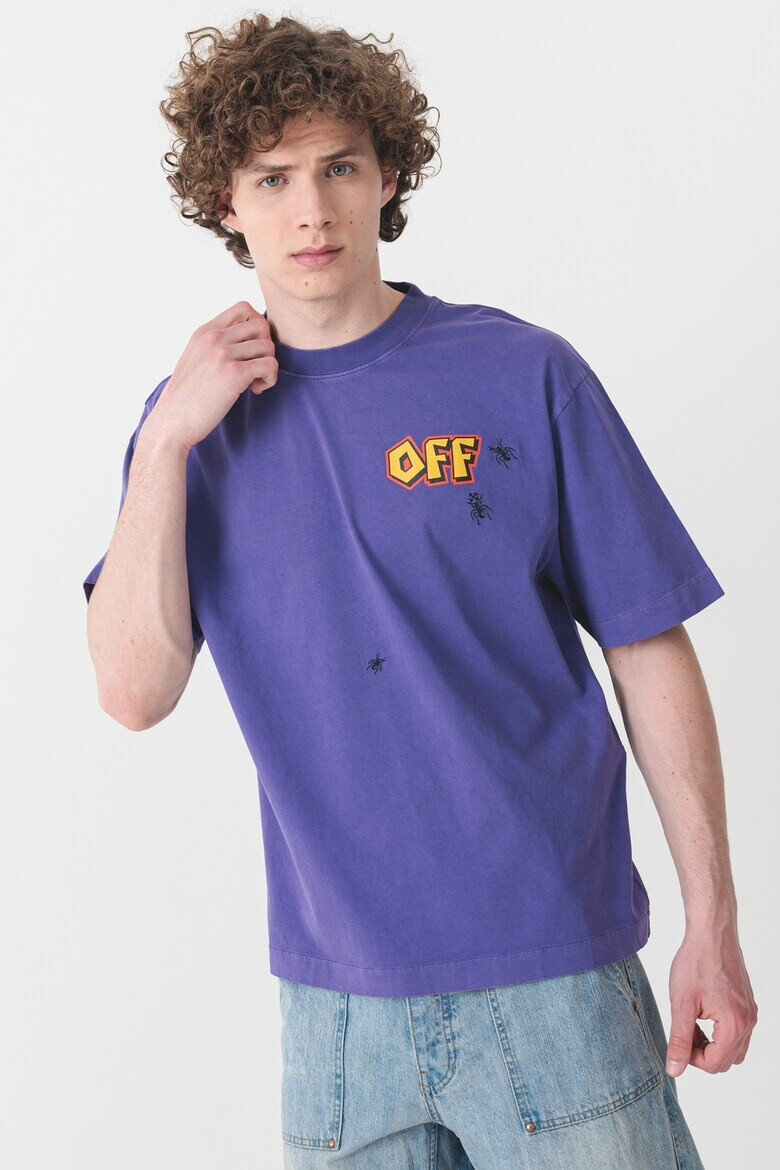 OFF-WHITE Памучна тениска с фигурален принт - Pepit.bg