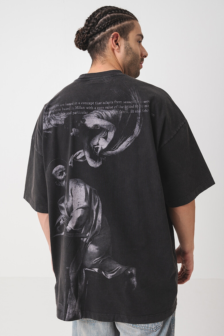 OFF-WHITE Памучна тениска с овално деколте - Pepit.bg