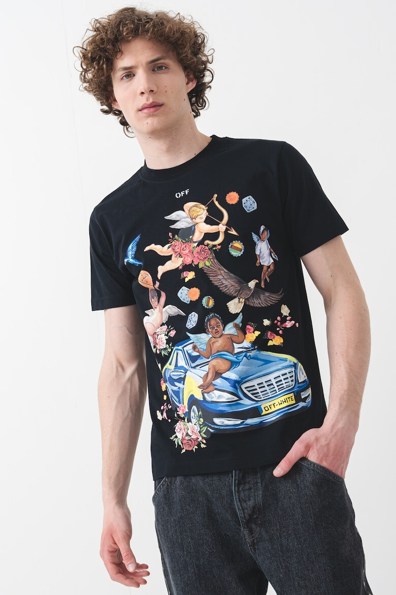 OFF-WHITE Слим тениска с графика - Pepit.bg