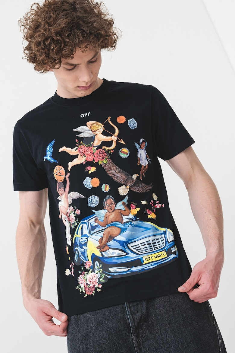 OFF-WHITE Слим тениска с графика - Pepit.bg