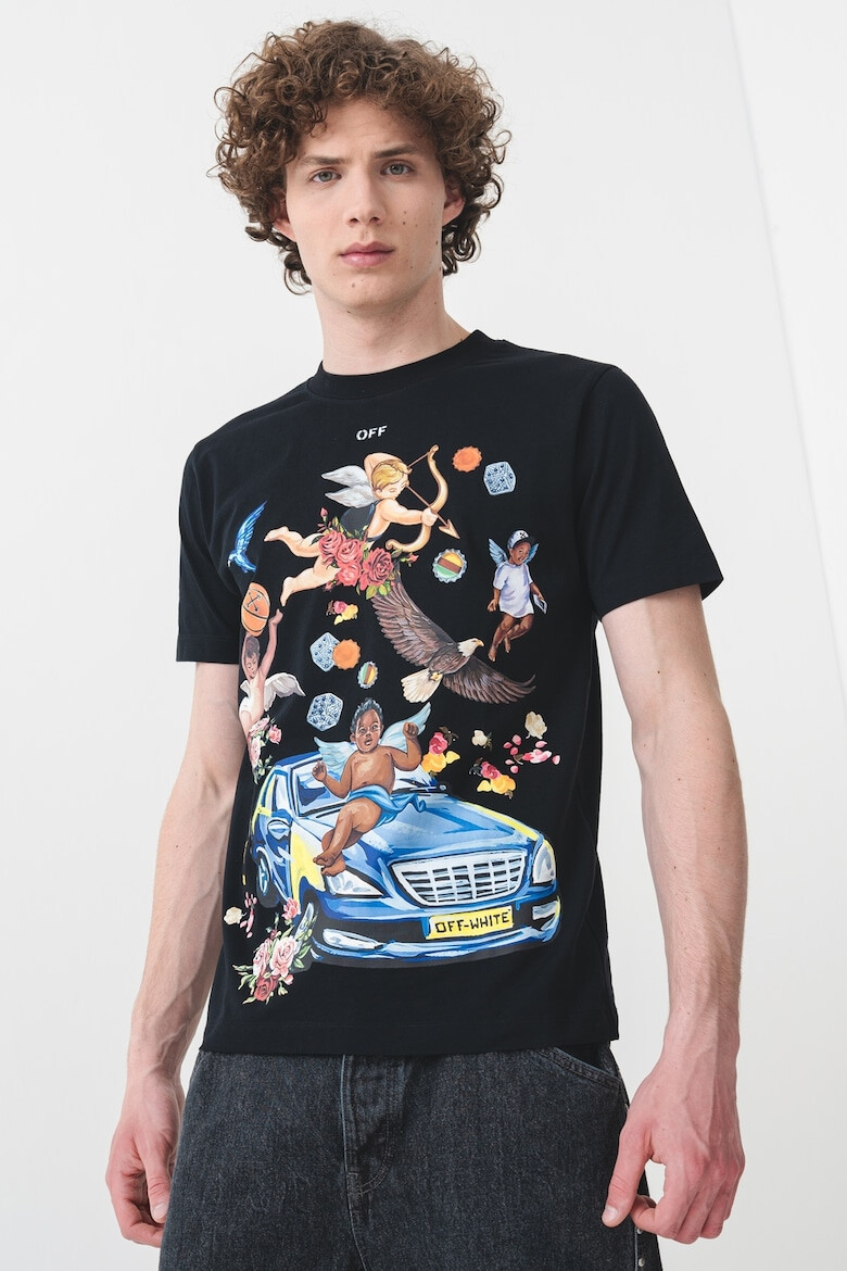 OFF-WHITE Слим тениска с графика - Pepit.bg