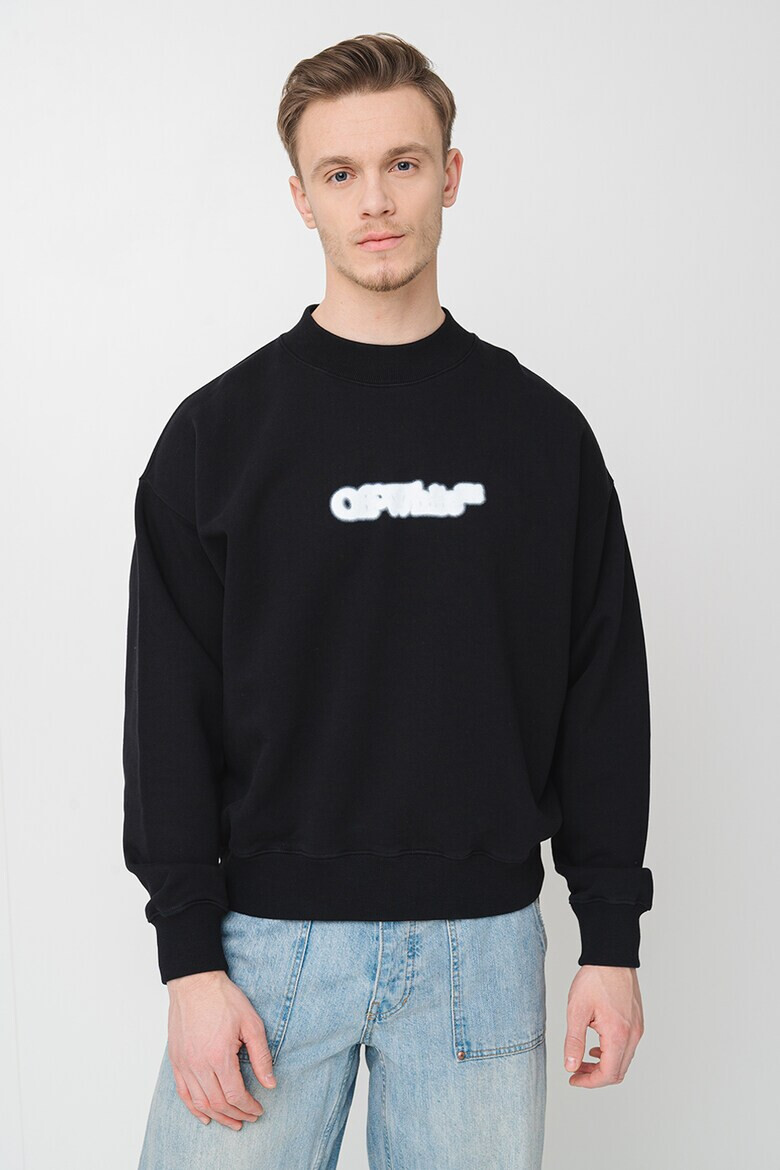 OFF-WHITE Суитшърт с принт - Бял/Черен - Pepit.bg