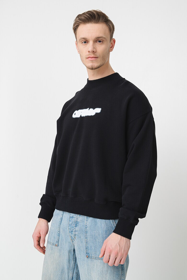 OFF-WHITE Суитшърт с принт - Бял/Черен - Pepit.bg