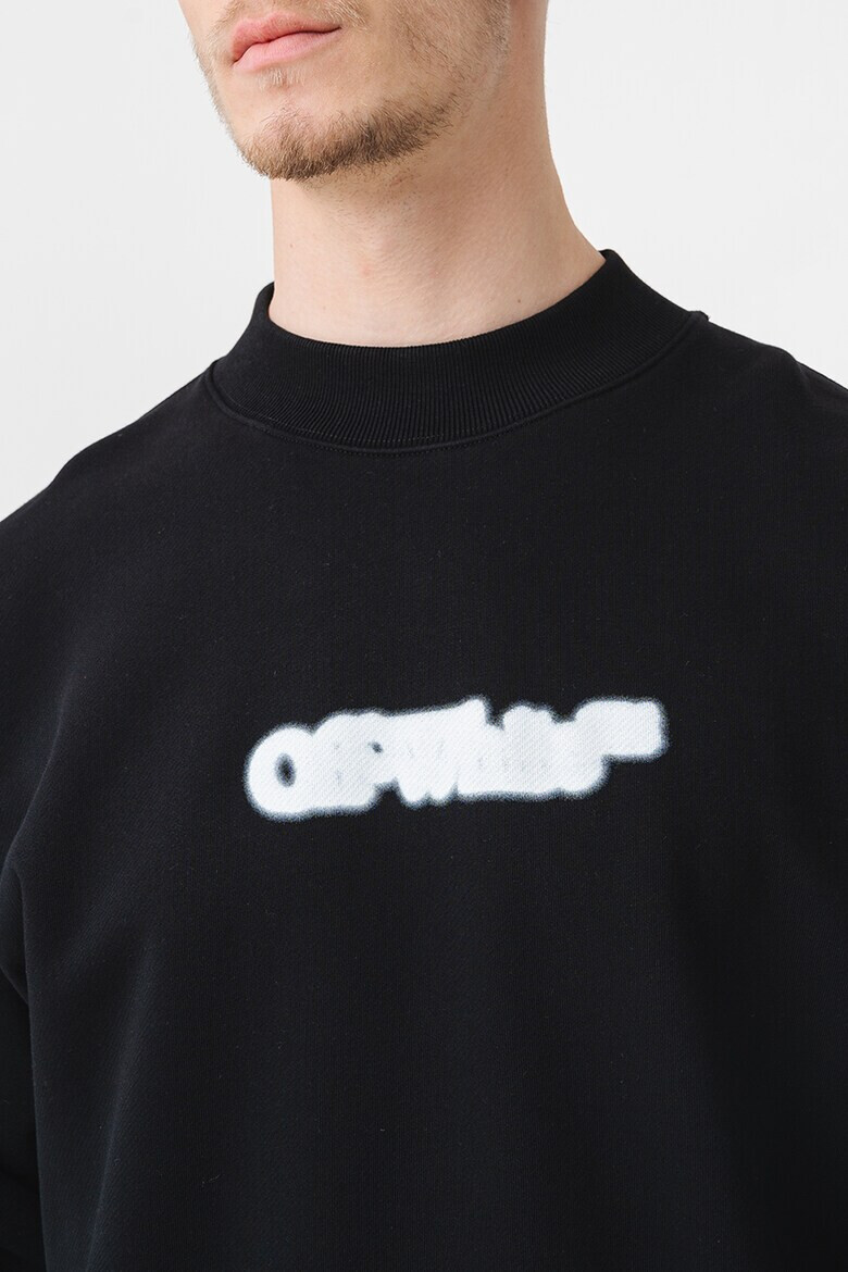 OFF-WHITE Суитшърт с принт - Бял/Черен - Pepit.bg