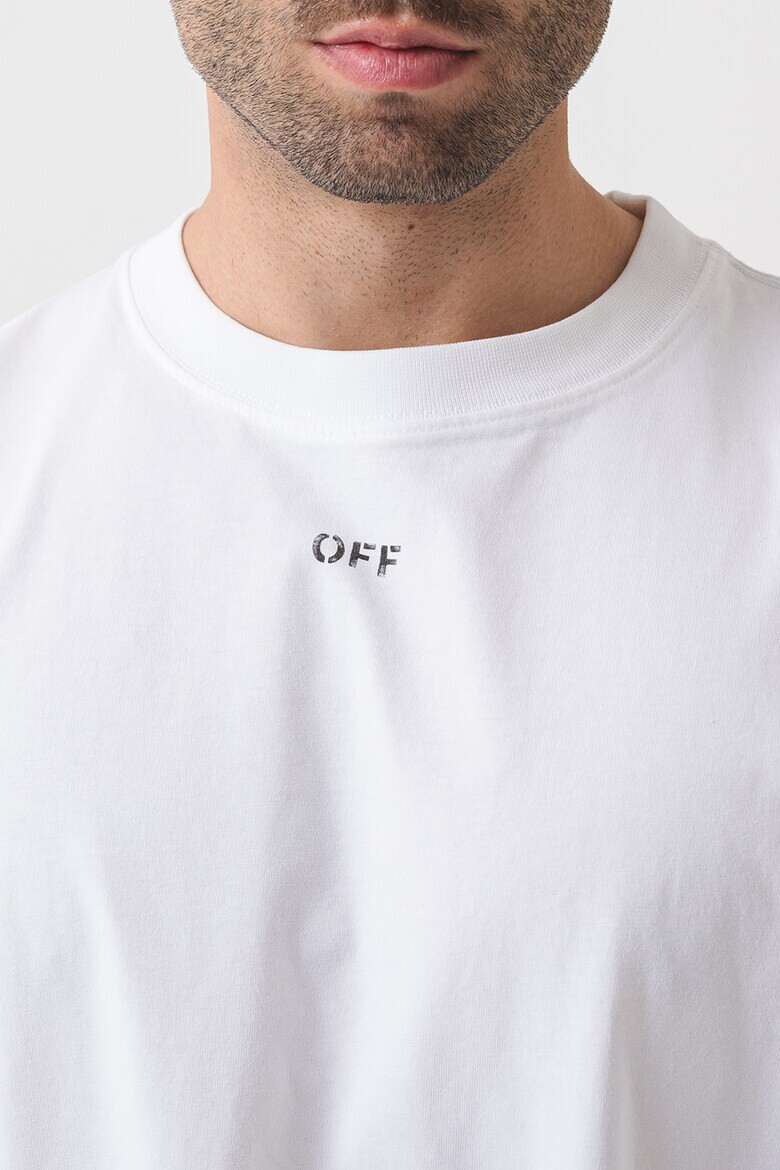 OFF-WHITE Свободна памучна тениска - Pepit.bg