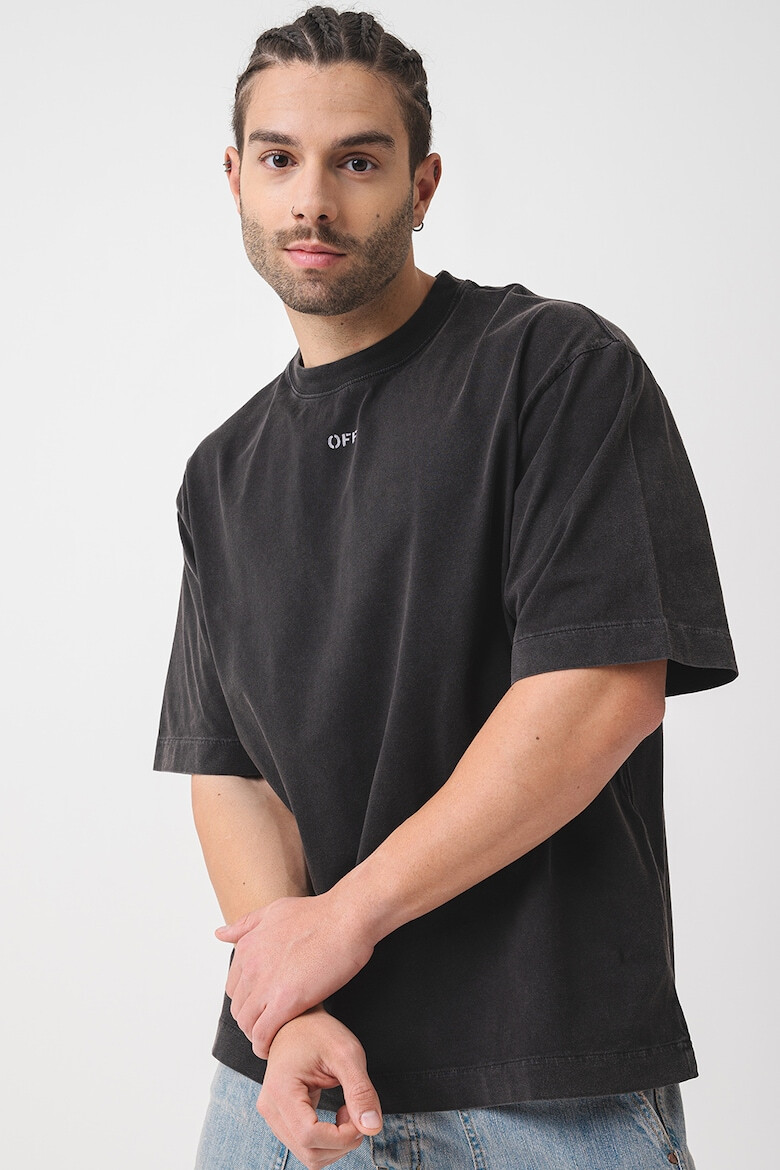 OFF-WHITE Свободна памучна тениска - Pepit.bg