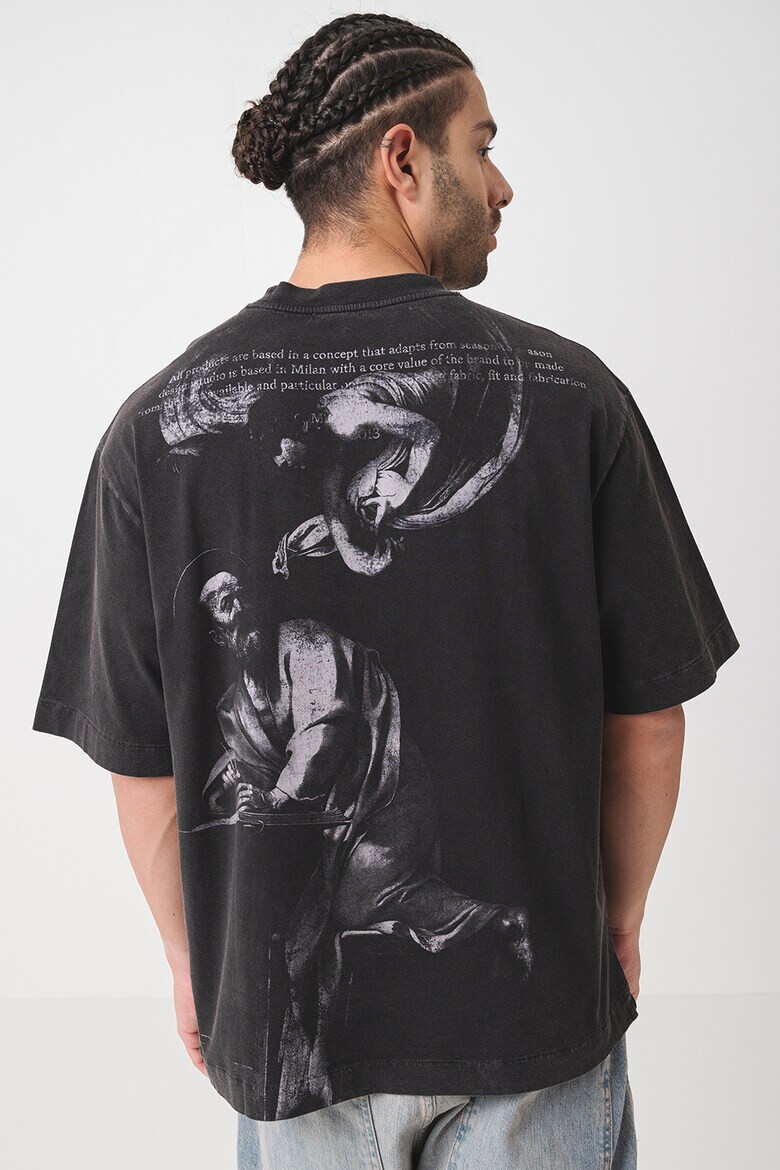 OFF-WHITE Свободна памучна тениска - Pepit.bg
