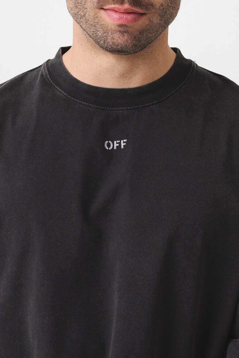 OFF-WHITE Свободна памучна тениска - Pepit.bg