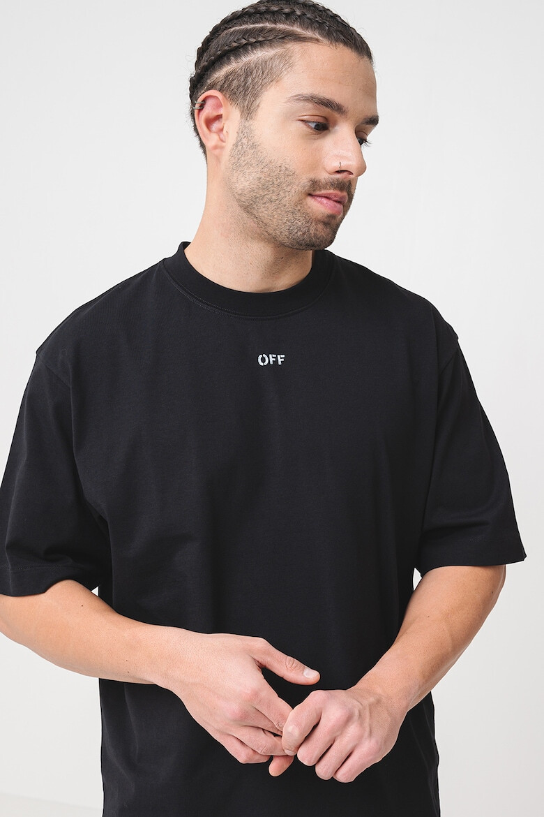OFF-WHITE Свободна памучна тениска - Pepit.bg