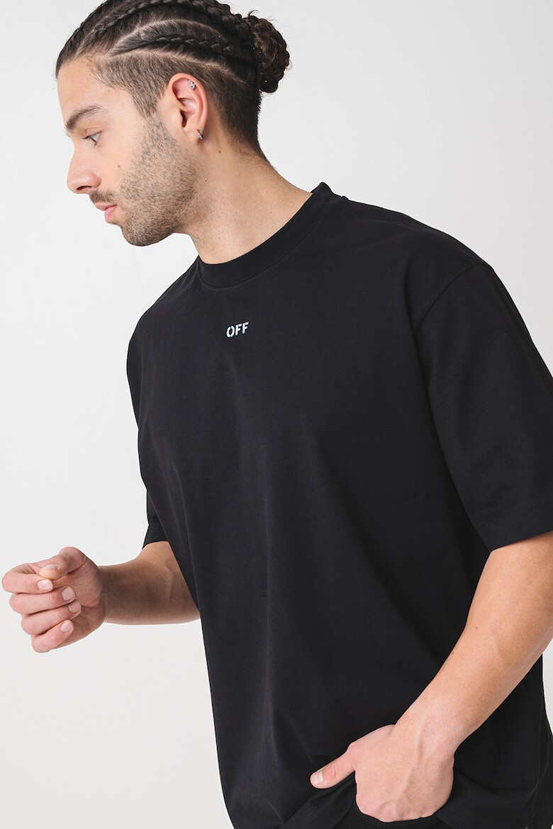 OFF-WHITE Свободна памучна тениска - Pepit.bg