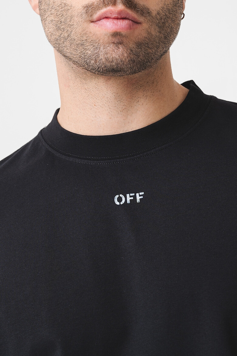 OFF-WHITE Свободна памучна тениска - Pepit.bg