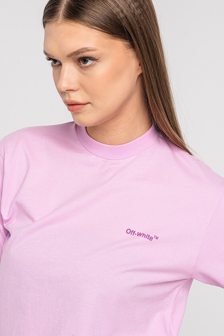 OFF-WHITE Тениска Diag с овално деколте - Pepit.bg