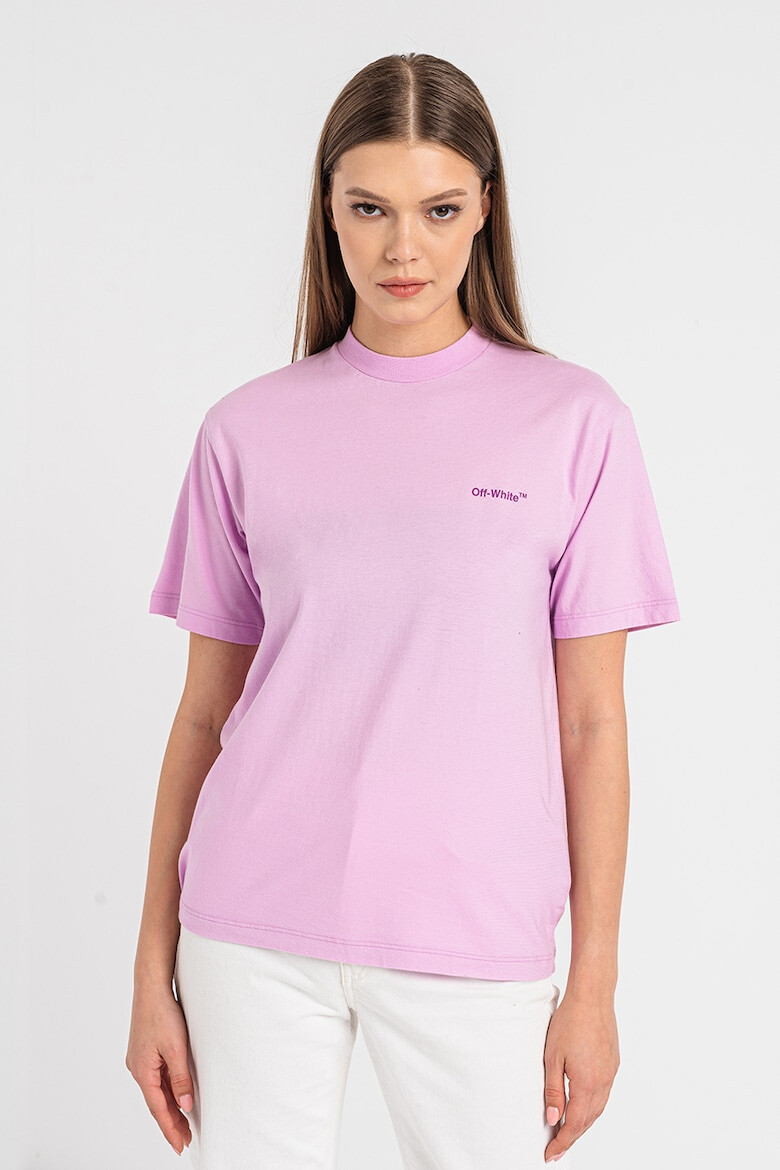 OFF-WHITE Тениска Diag с овално деколте - Pepit.bg