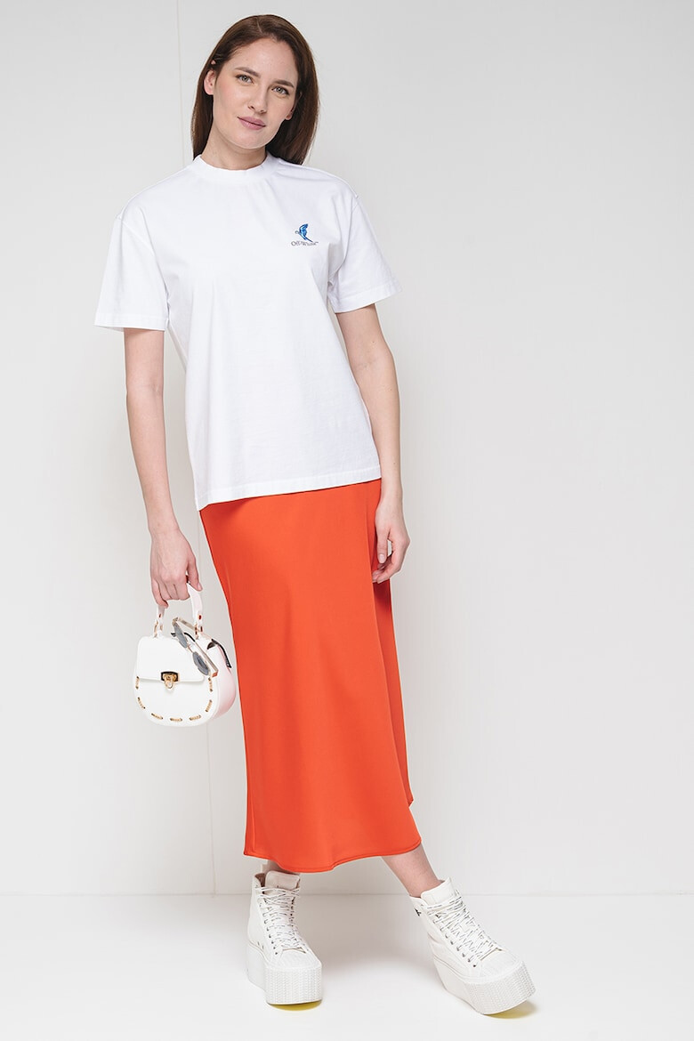 OFF-WHITE Тениска с овално деколте и фигурален принт - Pepit.bg