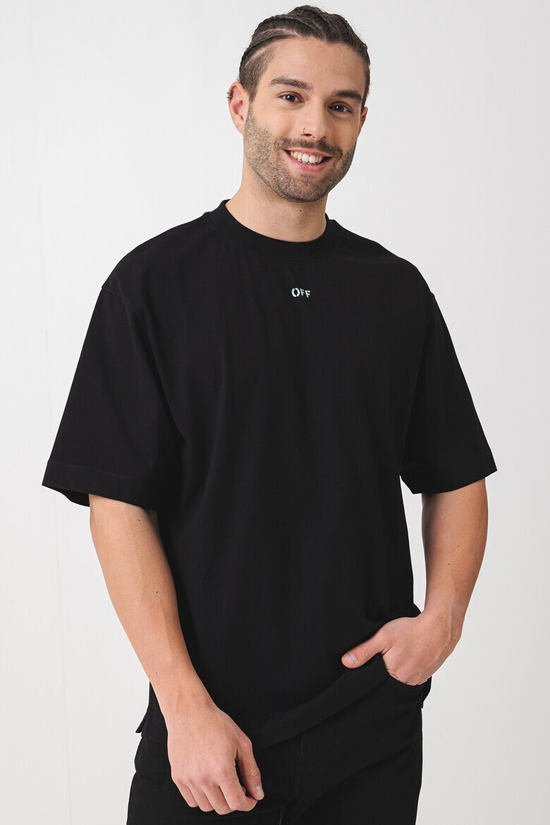OFF-WHITE Тениска с овално деколте и лого - Pepit.bg