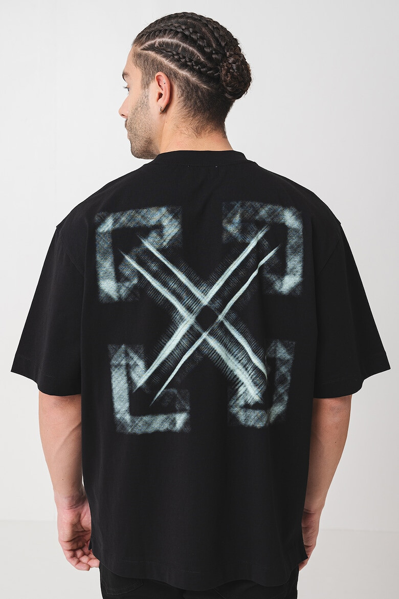 OFF-WHITE Тениска с овално деколте и лого - Pepit.bg