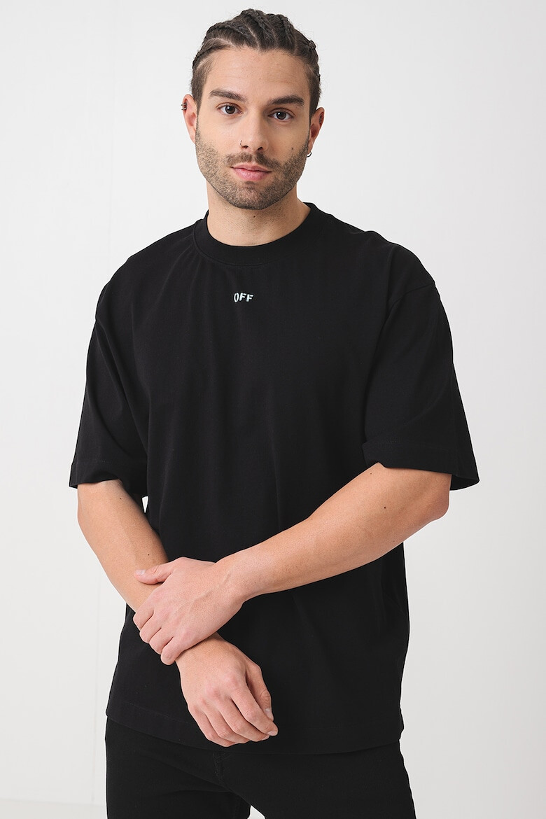 OFF-WHITE Тениска с овално деколте и лого - Pepit.bg