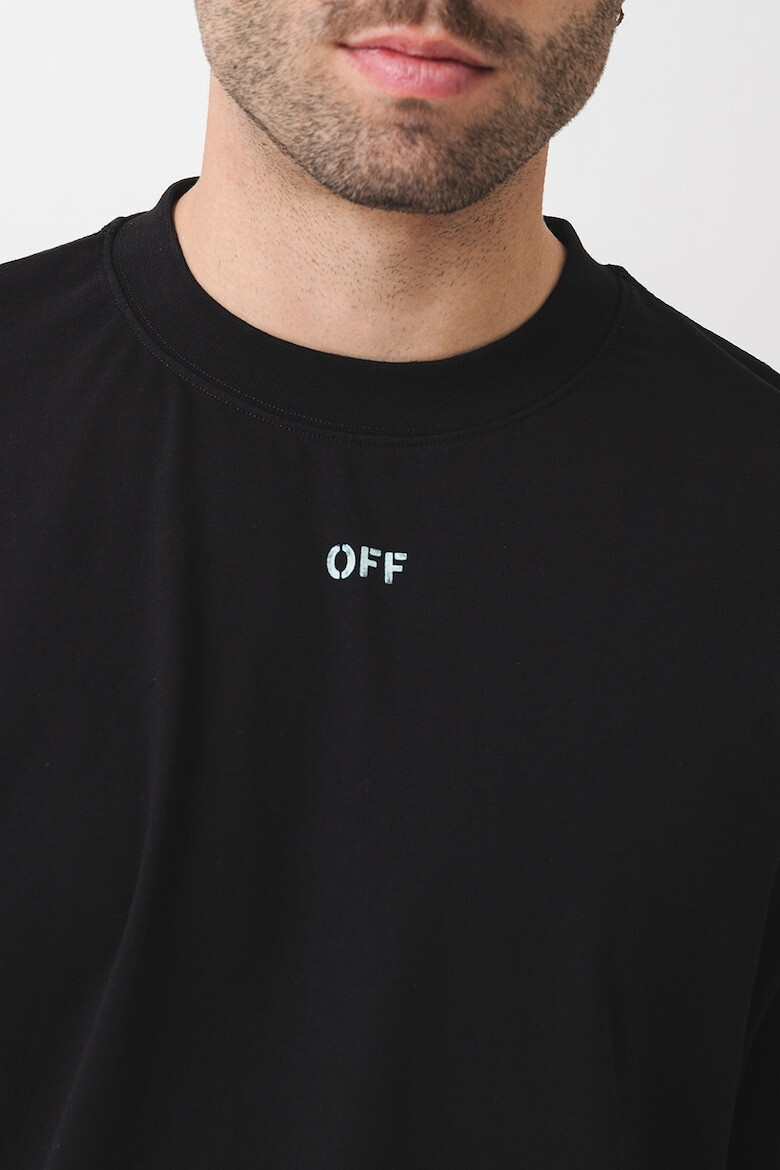 OFF-WHITE Тениска с овално деколте и лого - Pepit.bg