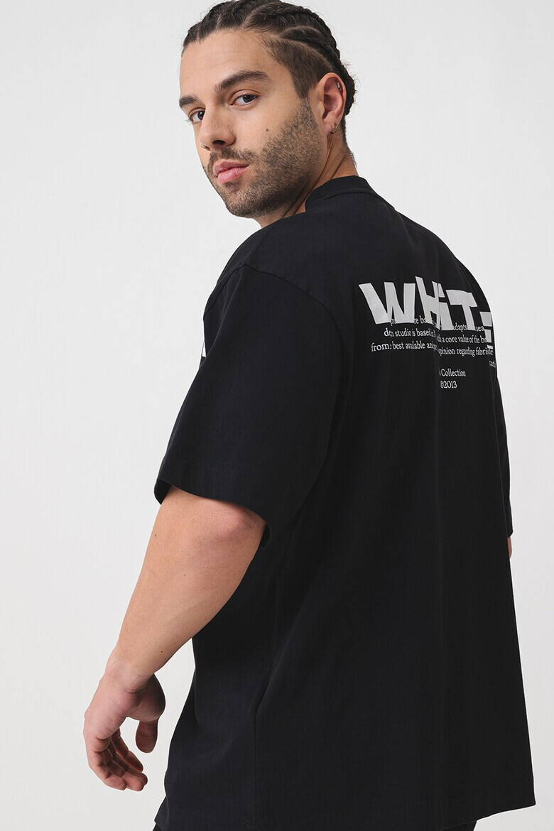 OFF-WHITE Тениска с овално деколте и лого - Pepit.bg