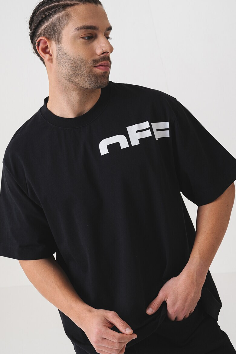 OFF-WHITE Тениска с овално деколте и лого - Pepit.bg
