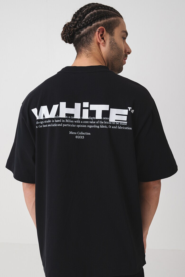 OFF-WHITE Тениска с овално деколте и лого - Pepit.bg