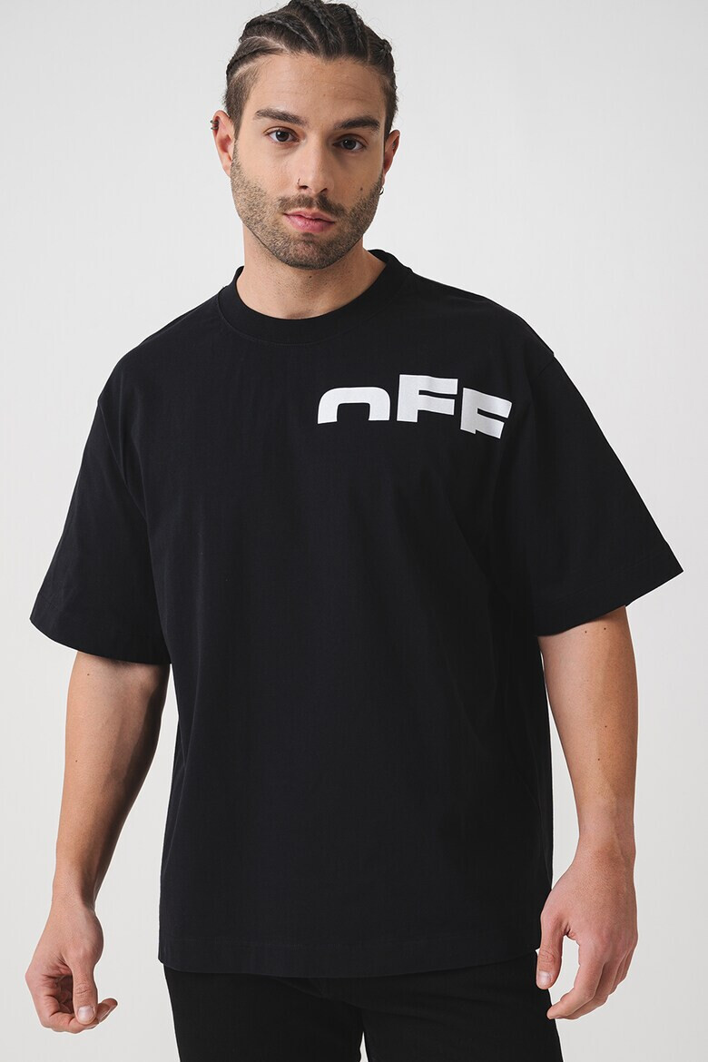 OFF-WHITE Тениска с овално деколте и лого - Pepit.bg