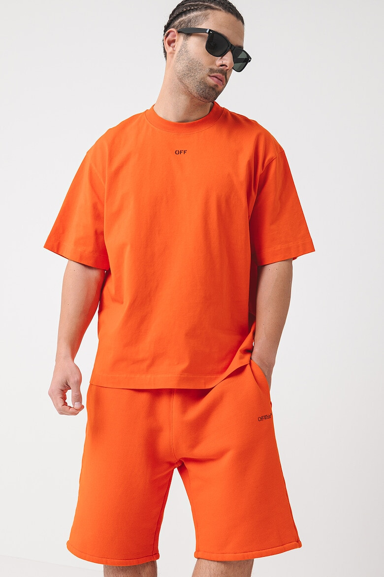 OFF-WHITE Тениска с овално деколте и лого - Pepit.bg