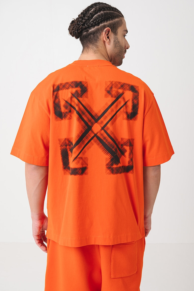 OFF-WHITE Тениска с овално деколте и лого - Pepit.bg