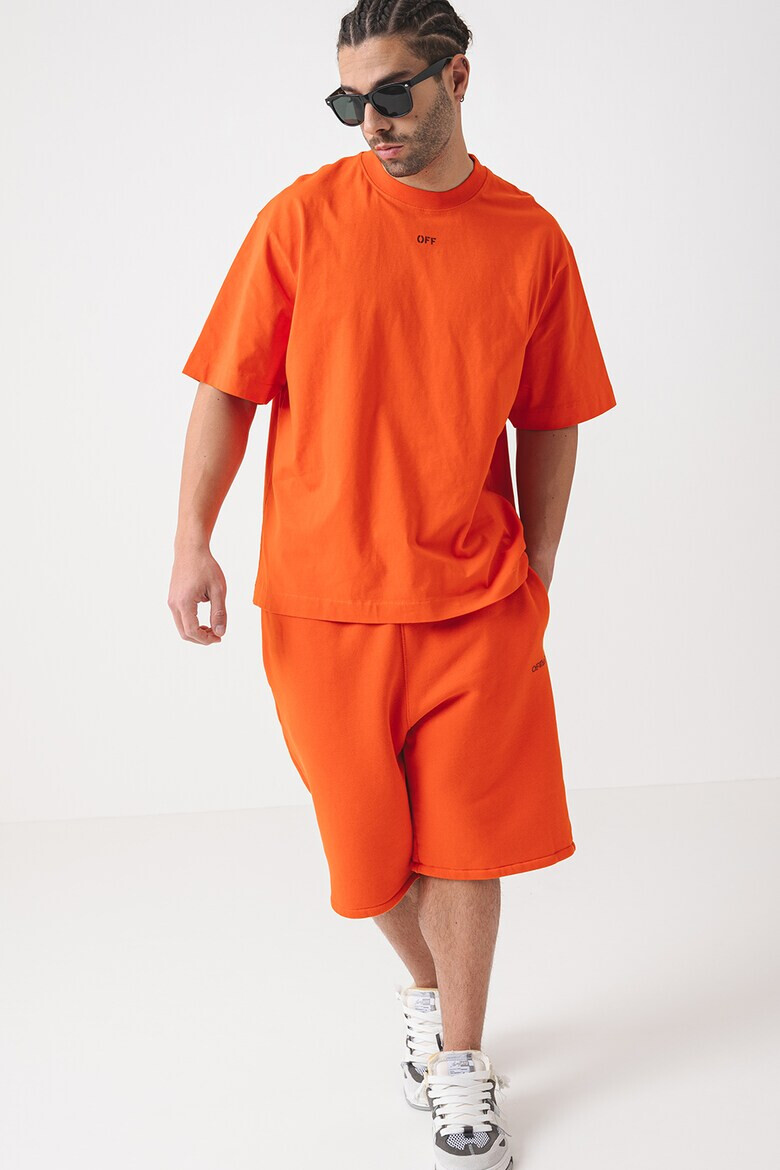OFF-WHITE Тениска с овално деколте и лого - Pepit.bg
