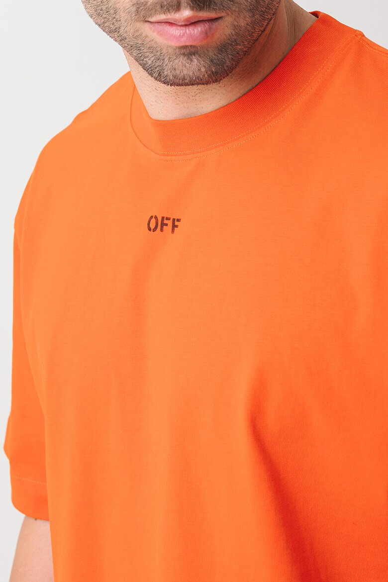 OFF-WHITE Тениска с овално деколте и лого - Pepit.bg