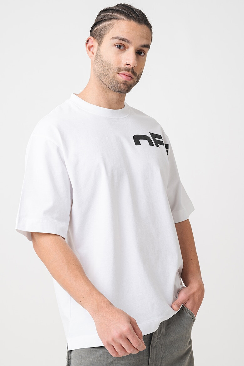 OFF-WHITE Тениска с овално деколте и лого - Бял - Pepit.bg