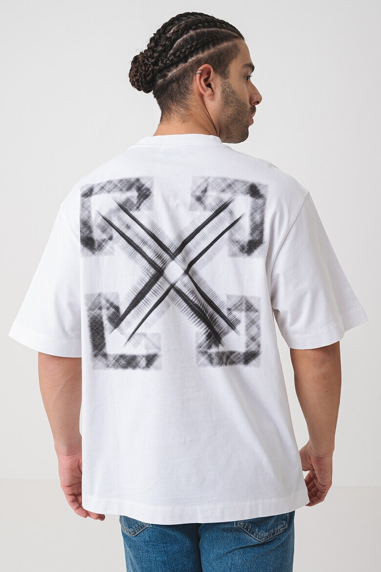 OFF-WHITE Тениска с овално деколте и лого - Pepit.bg