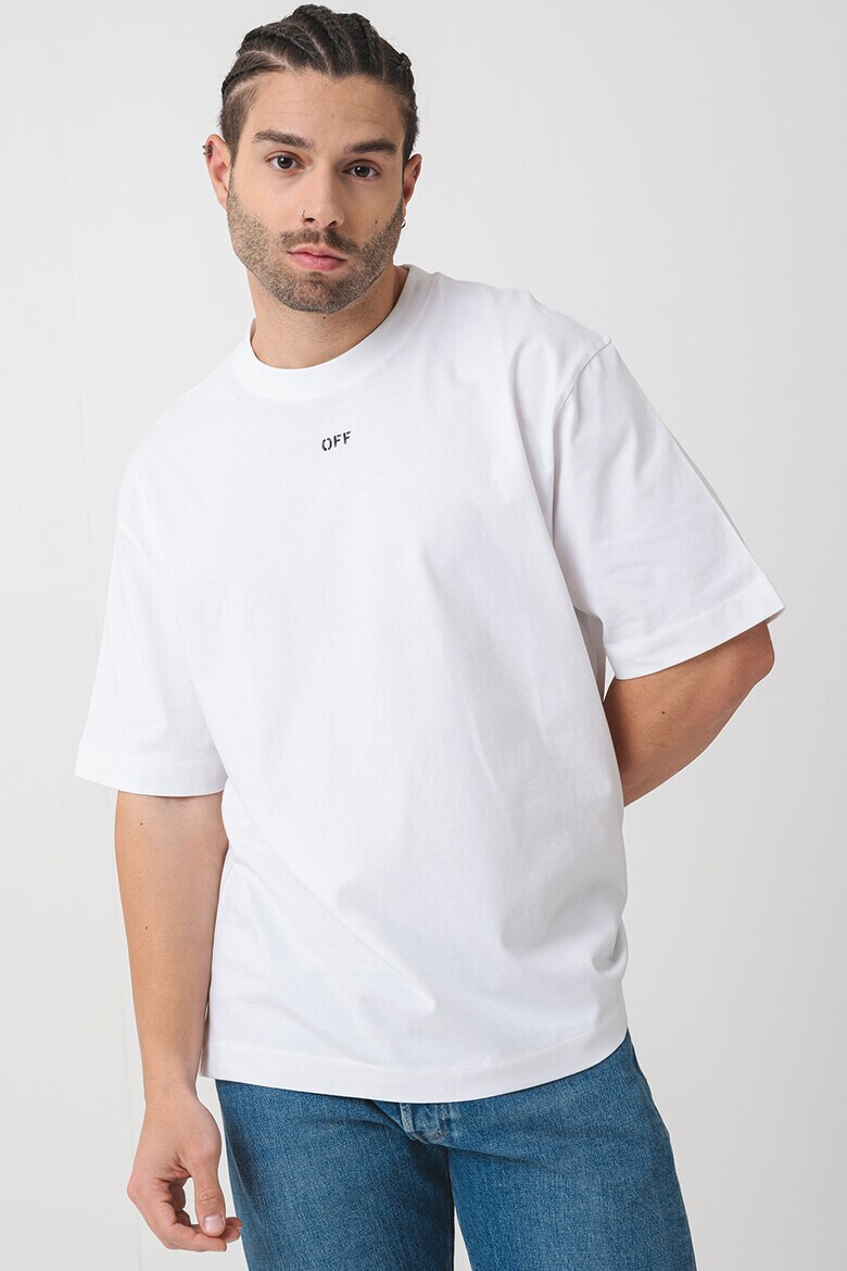 OFF-WHITE Тениска с овално деколте и лого - Pepit.bg