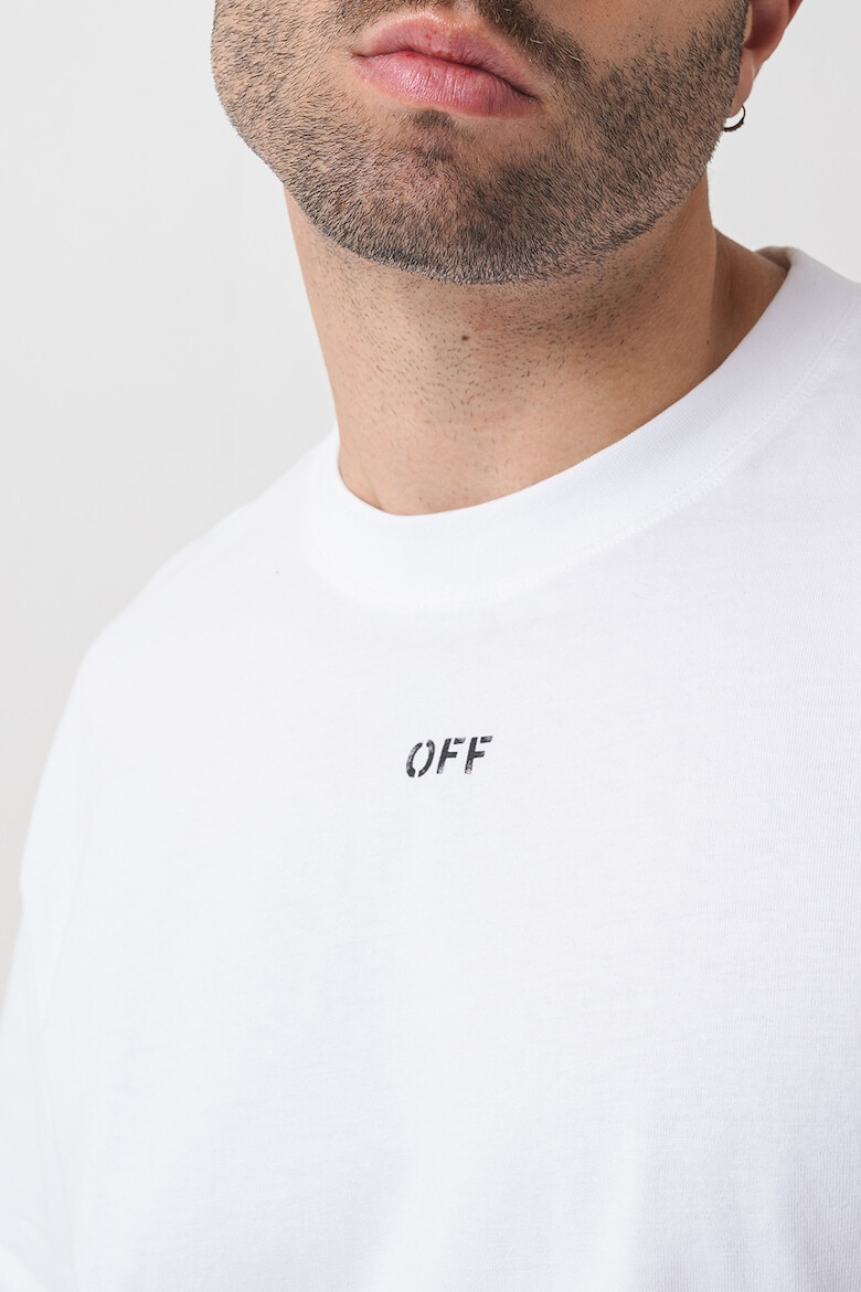 OFF-WHITE Тениска с овално деколте и лого - Pepit.bg
