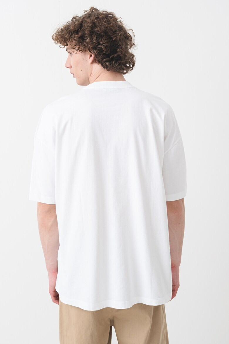 OFF-WHITE Тениска с овално деколте и лого - Червен/Тъмносин/Бял - Pepit.bg