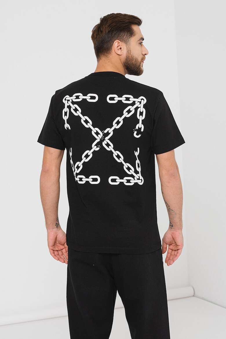 OFF-WHITE Вталена тениска Chain - Pepit.bg