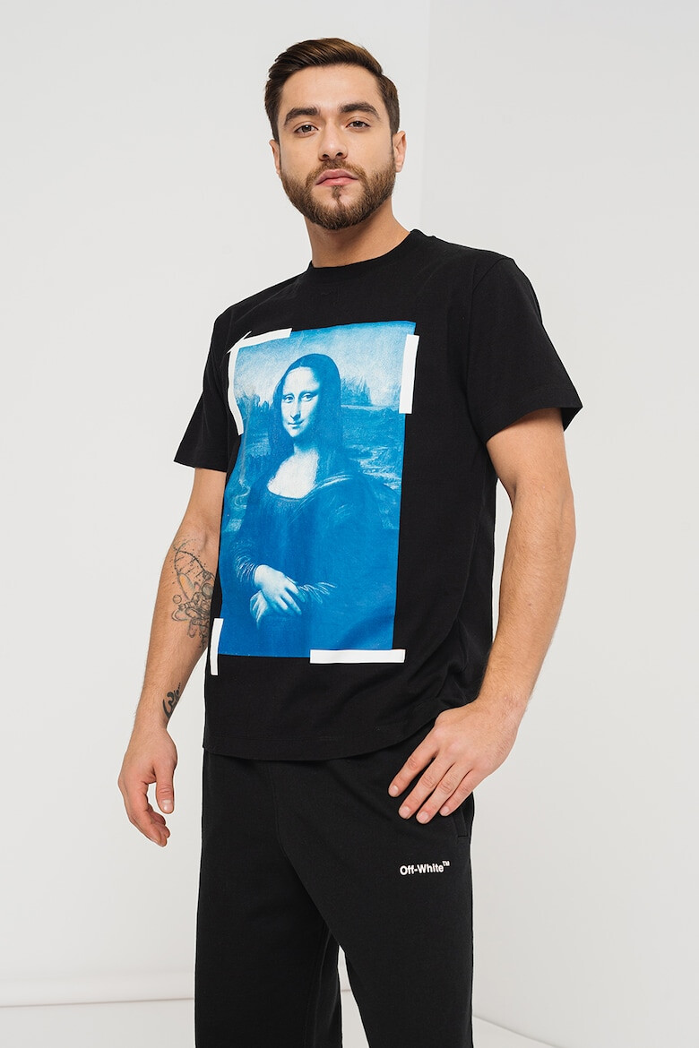 OFF-WHITE Вталена тениска с овално деколте Monalisa - Pepit.bg